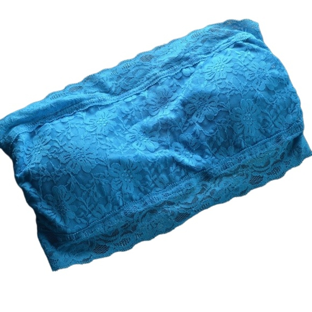 l.e.i Blue Floral Lace Bandeau